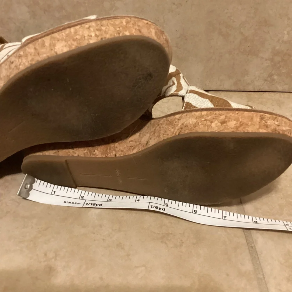 Dolce Vita Tan and Cream Zebra Wedges